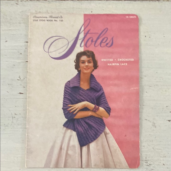Vintage Crochet Knitting Stoles - Wraps Instruction Booklet. American Thread Co. - Picture 1 of 11